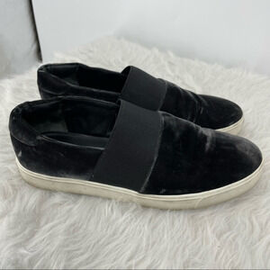 Vince Velvet Platform Sneakers stretch panel Sz 9 gray‎